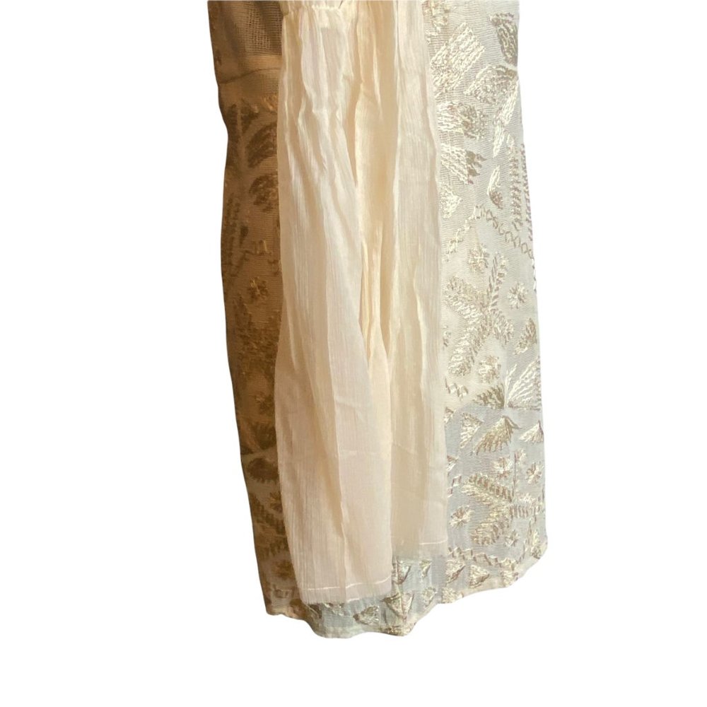 🌬️ Free People Womens Cleo Embroidered Cream Boho Mini Dress 🌾 - Picture 10 of 13